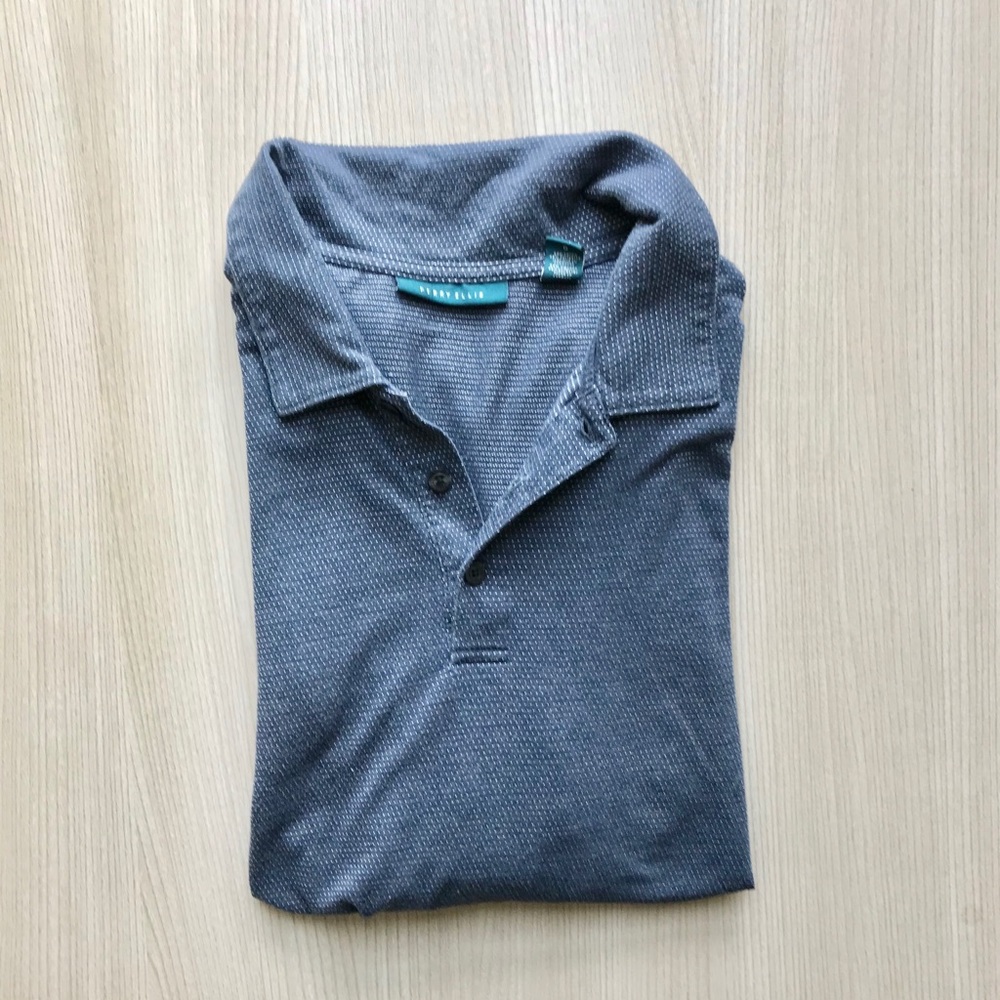 Perry Ellis Blue Design Polo Shirt